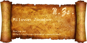 Milovan Zsombor névjegykártya